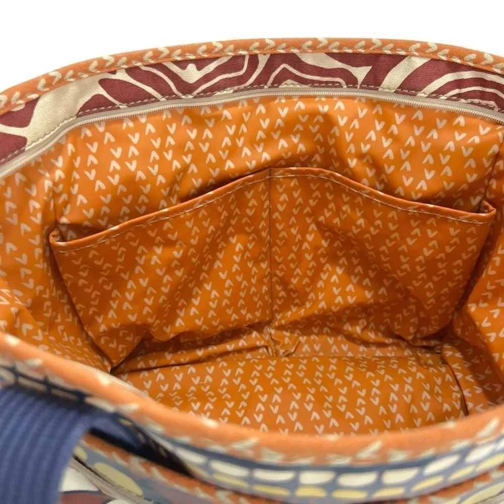 Fossil Vintage Key-Per Waxed Cotton Weekender Baby Bag Abstract Retro Print
